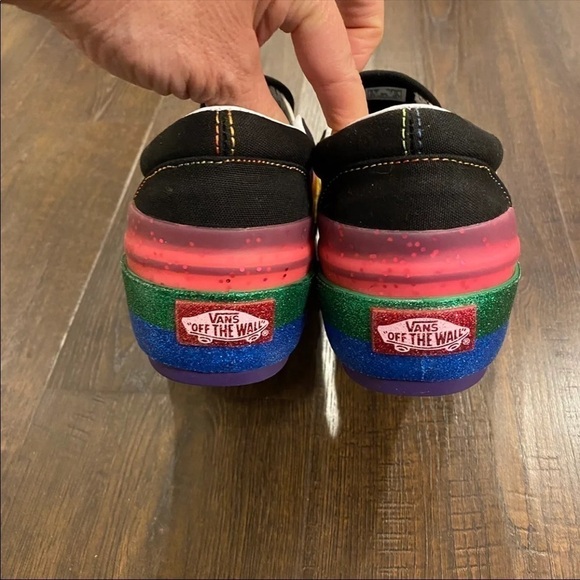 VANS Classic Slip-on Stacked Platform Rainbow Sneaker Size 6 Women - Picture 6 of 9